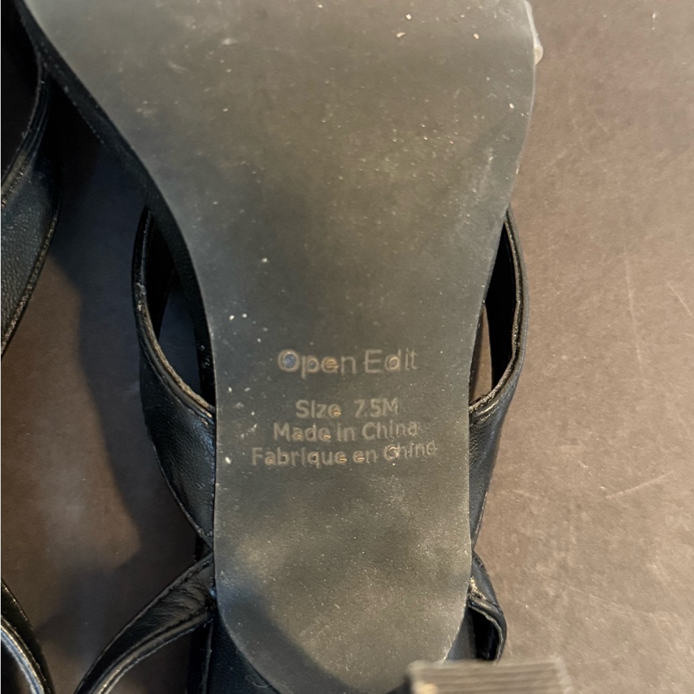 OPEN EDIT Black Strappy Heels | Women’s size 7.5 - Picture 4 of 6